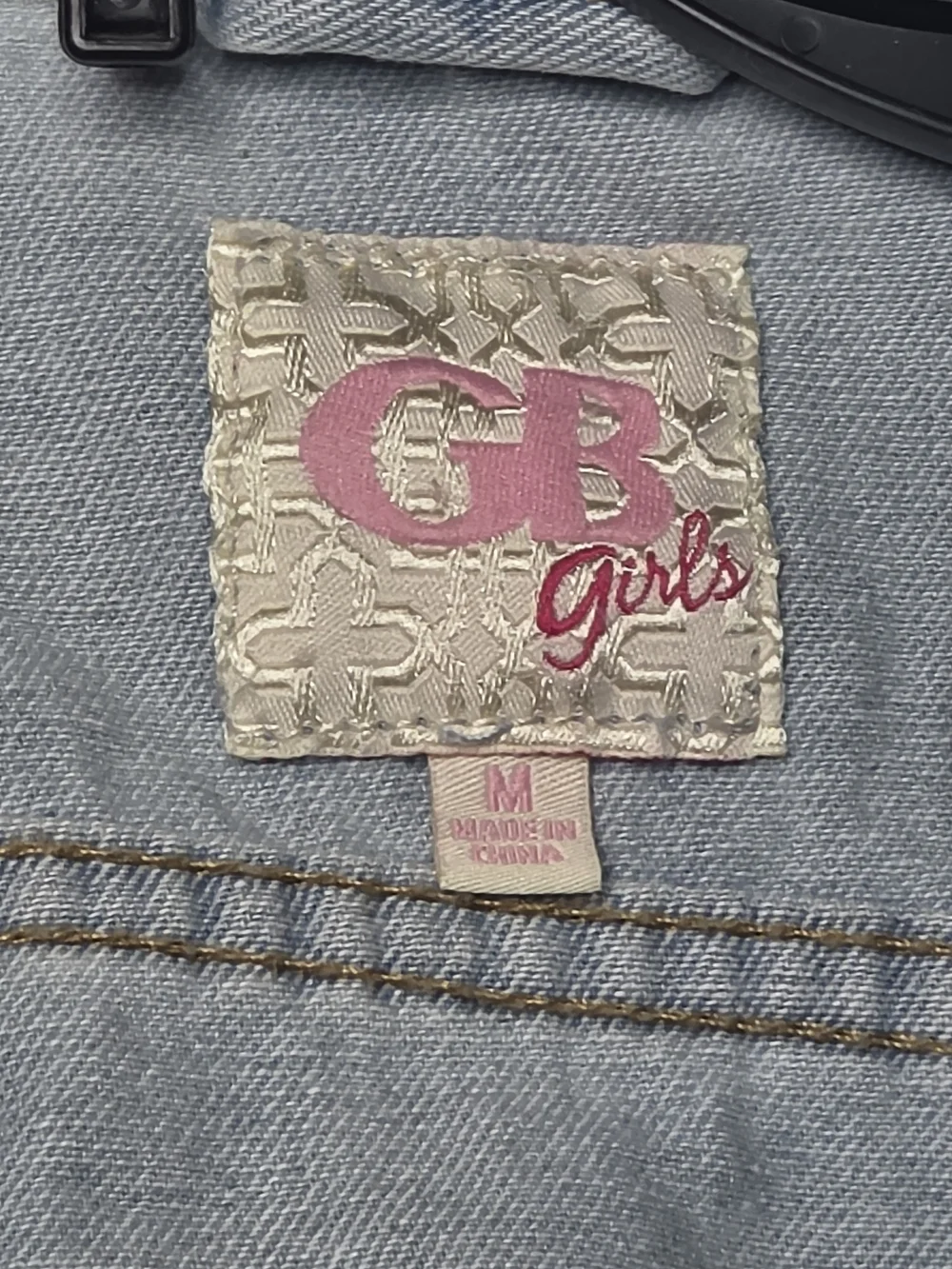 GB Girls Girls Blue Denim Jacket Button Front Long Sleeve Short, Size M